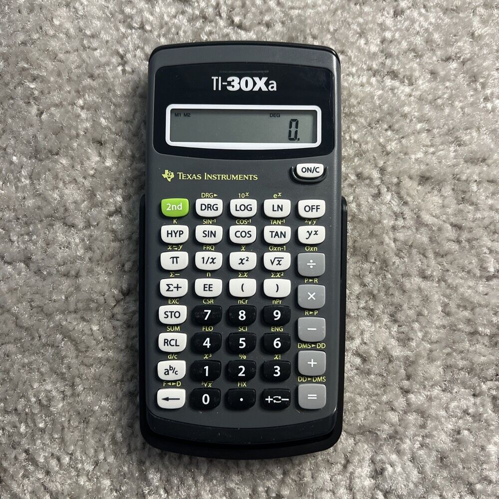 Texas Instruments TI-30Xa Calculator Gray With Cover Tested
